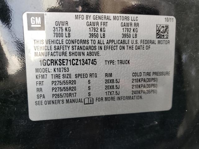 Photo 10 from auction – 2012 CHEVROLET SILVERADO with VIN 1GCRKSE71CZ134745