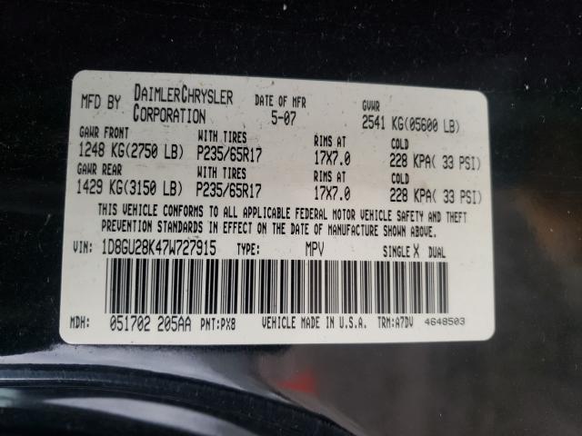 Photo 10 from auction – 2007 DODGE NITRO SXT with VIN 1D8GU28K47W727915