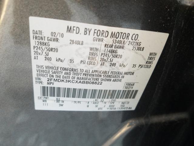 Photo 10 from auction – 2010 FORD EDGE LIMIT with VIN 2FMDK3KCXABB08822