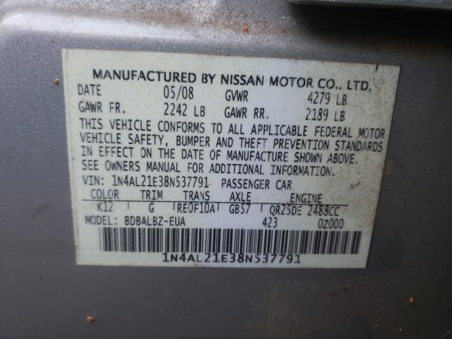 Photo 10 from auction – 2008 NISSAN ALTIMA 2.5 with VIN 1N4AL21E38N537791