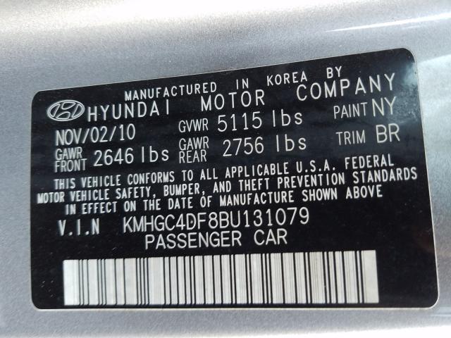 Photo 10 from auction – 2011 HYUNDAI GENESIS 4. with VIN KMHGC4DF8BU131079