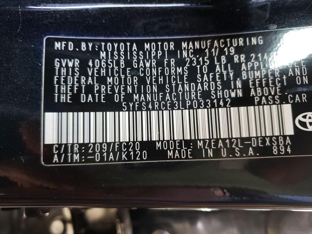 Photo 10 from auction – 2020 TOYOTA COROLLA SE with VIN 5YFS4RCE3LP033142