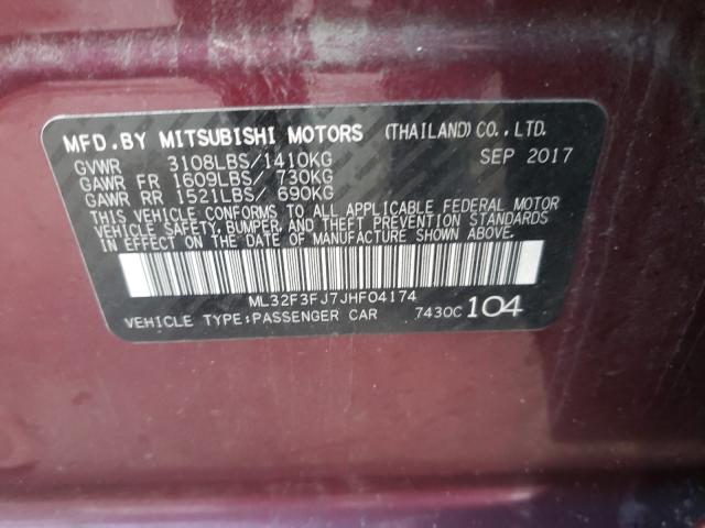 Photo 10 from auction – 2018 MITSUBISHI MIRAGE G4 with VIN ML32F3FJ7JHF04174