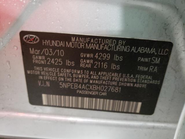 Photo 10 from auction – 2011 HYUNDAI SONATA GLS with VIN 5NPEB4ACXBH027681