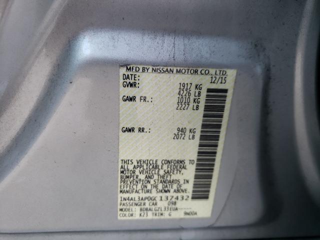 Photo 10 from auction – 2016 NISSAN ALTIMA 2.5 with VIN 1N4AL3AP0GC137432