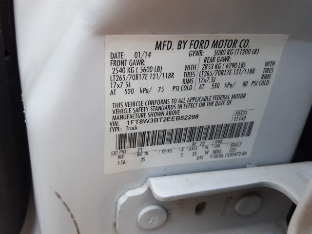 Photo 10 from auction – 2014 FORD F350 SUPER with VIN 1FT8W3BT2EEB52298