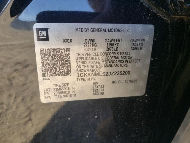 Photo 10 from auction – 2018 GMC ACADIA SLT with VIN 1GKKNMLS2JZ225200