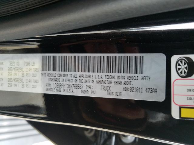 Photo 10 from auction – 2019 RAM 1500 LIMIT with VIN 1C6SRFHT3KN768567