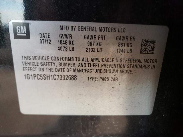 Photo 10 from auction – 2012 CHEVROLET CRUZE LS with VIN 1G1PC5SH1C7392688