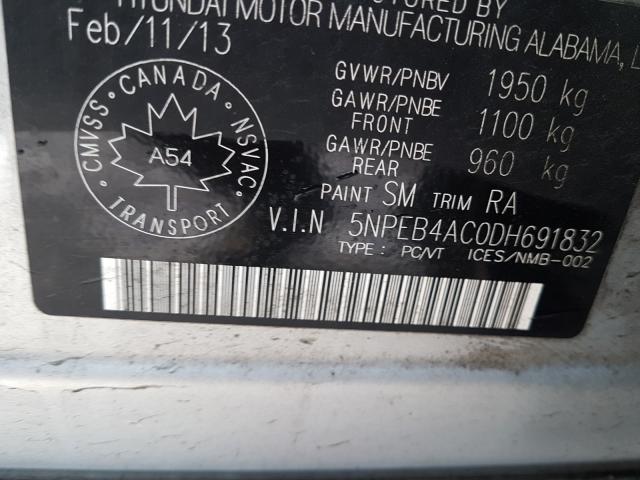 Photo 9 from auction – 2013 HYUNDAI SONATA GLS with VIN 5NPEB4AC0DH691832