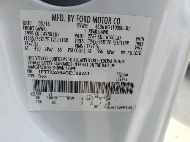 Photo 10 from auction – 2016 FORD F250 SUPER with VIN 1FT7X2A64GEC99241