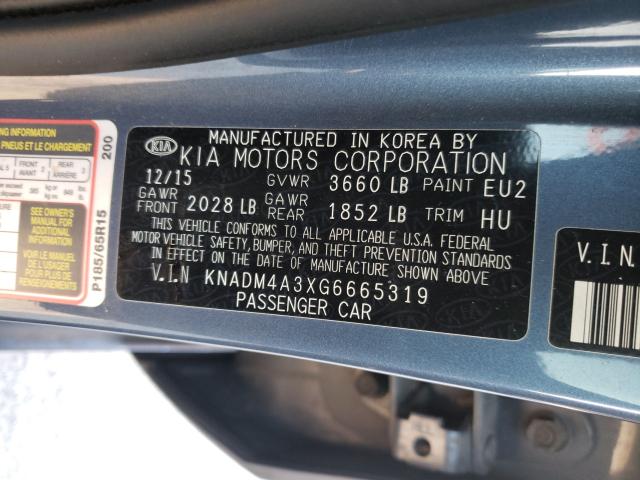 Photo 10 from auction – 2016 KIA RIO LX with VIN KNADM4A3XG6665319
