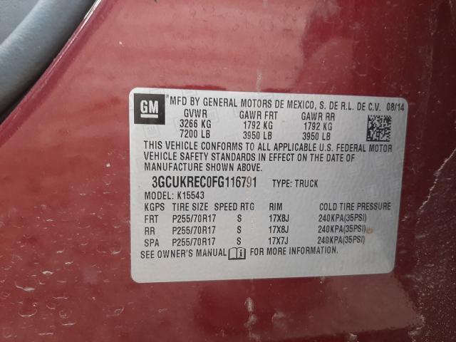 Photo 10 from auction – 2015 CHEVROLET SILVERADO with VIN 3GCUKREC0FG116791