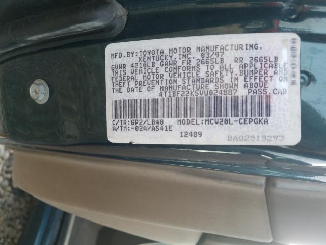 Photo 10 from auction – 1997 TOYOTA CAMRY CE with VIN 4T1BF22K5VU024887