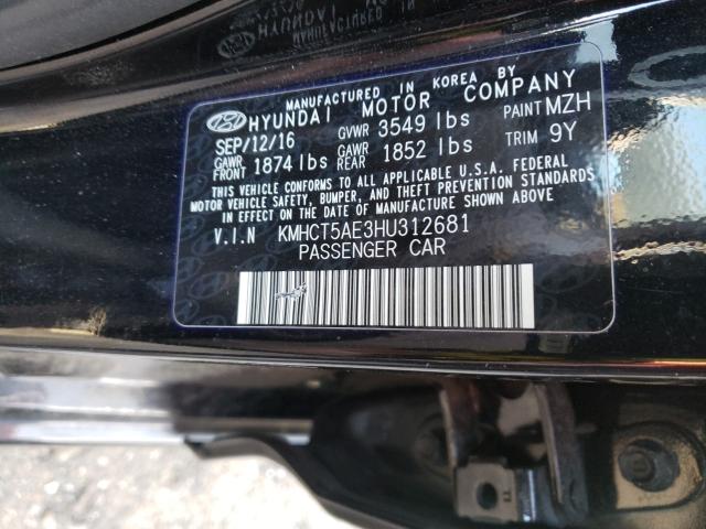 Photo 10 from auction – 2017 HYUNDAI ACCENT SE with VIN KMHCT5AE3HU312681