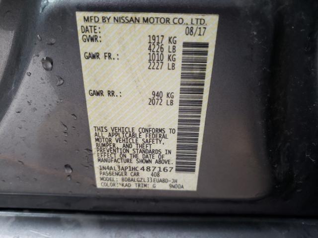 Photo 10 from auction – 2017 NISSAN ALTIMA 2.5 with VIN 1N4AL3AP1HC487167