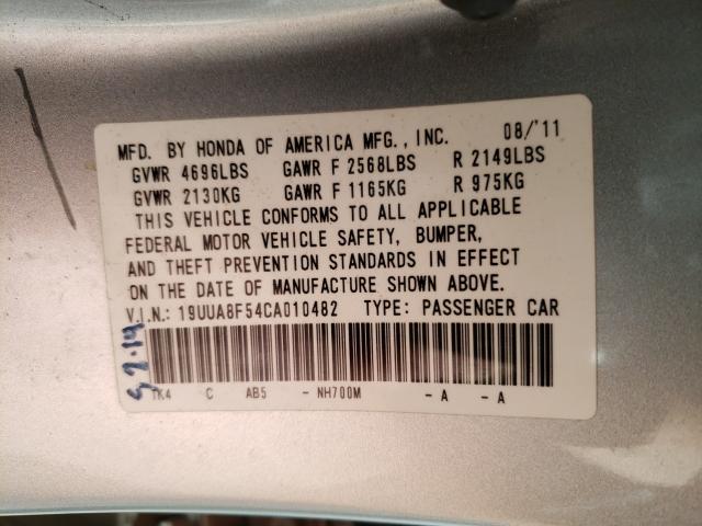 Photo 10 from auction – 2012 ACURA TL with VIN 19UUA8F54CA010482