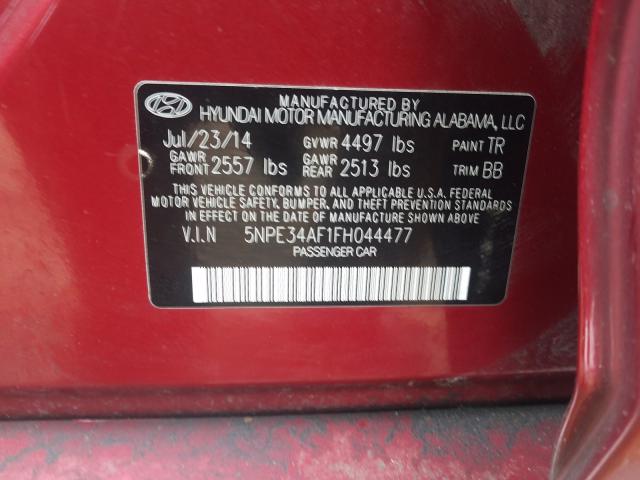 Photo 10 from auction – 2015 HYUNDAI SONATA SPO with VIN 5NPE34AF1FH044477