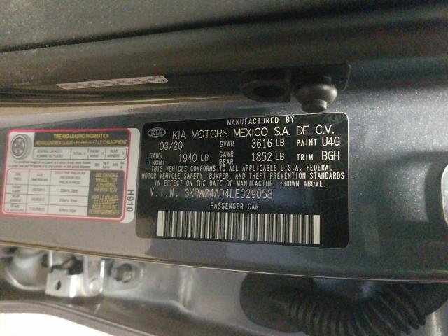 Photo 10 from auction – 2020 KIA RIO LX with VIN 3KPA24AD4LE329058