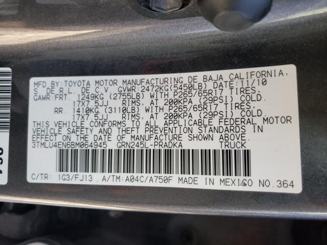 Photo 10 from auction – 2011 TOYOTA TACOMA DOU with VIN 3TMLU4EN6BM064945