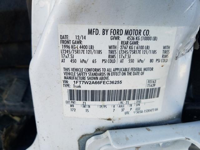Photo 10 from auction – 2015 FORD F250 SUPER with VIN 1FT7W2A66FEC36255