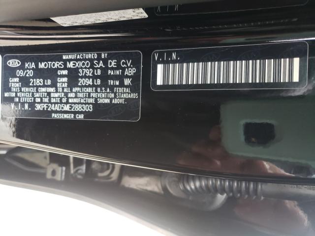 Photo 10 from auction – 2021 KIA FORTE FE with VIN 3KPF24AD5ME288303