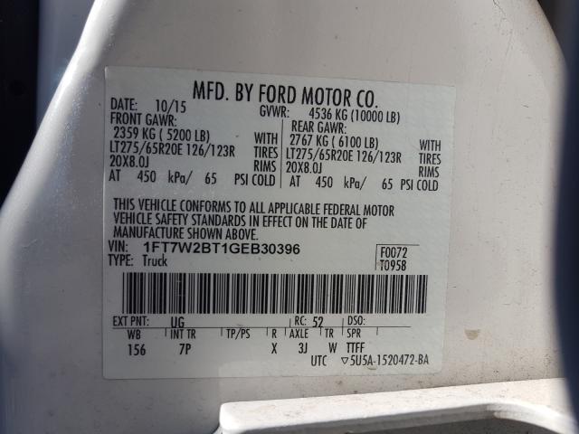 Photo 10 from auction – 2016 FORD F250 SUPER with VIN 1FT7W2BT1GEB30396
