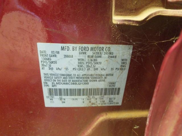 Photo 10 from auction – 2008 LINCOLN MKX with VIN 2LMDU68C38BJ21395