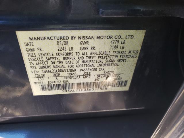 Photo 10 from auction – 2008 NISSAN ALTIMA 2.5 with VIN 1N4AL21E08N532869