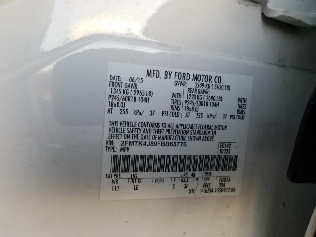 Photo 10 from auction – 2015 FORD EDGE SEL with VIN 2FMTK4J89FBB65776