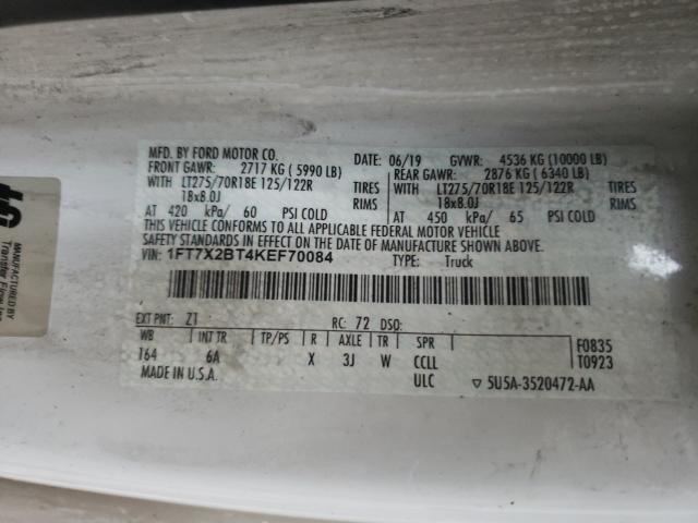 Photo 10 from auction – 2019 FORD F250 SUPER with VIN 1FT7X2BT4KEF70084