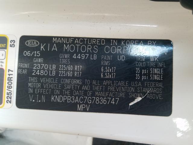 Photo 10 from auction – 2016 KIA SPORTAGE L with VIN KNDPB3AC7G7836747