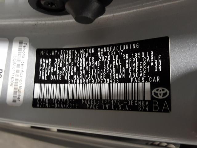 Photo 10 from auction – 2018 TOYOTA COROLLA L with VIN 5YFBURHE9JP739425