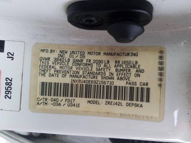 Photo 10 from auction – 2009 TOYOTA COROLLA BA with VIN 1NXBU40E69Z156710