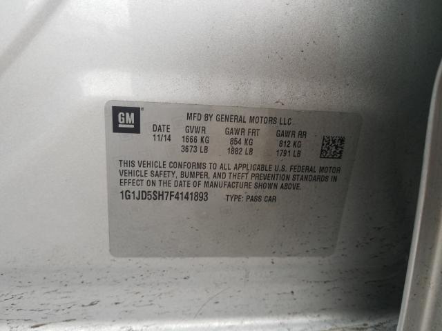 Photo 10 from auction – 2015 CHEVROLET SONIC LT with VIN 1G1JD5SH7F4141893