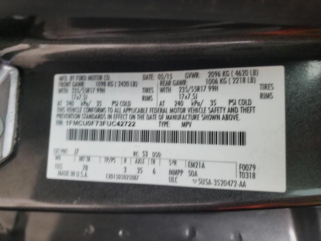 Photo 10 from auction – 2015 FORD ESCAPE S with VIN 1FMCU0F73FUC42722