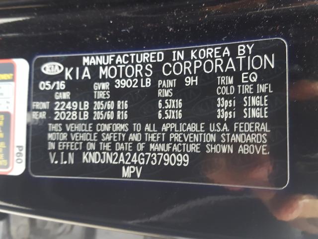 Photo 10 from auction – 2016 KIA SOUL with VIN KNDJN2A24G7379099