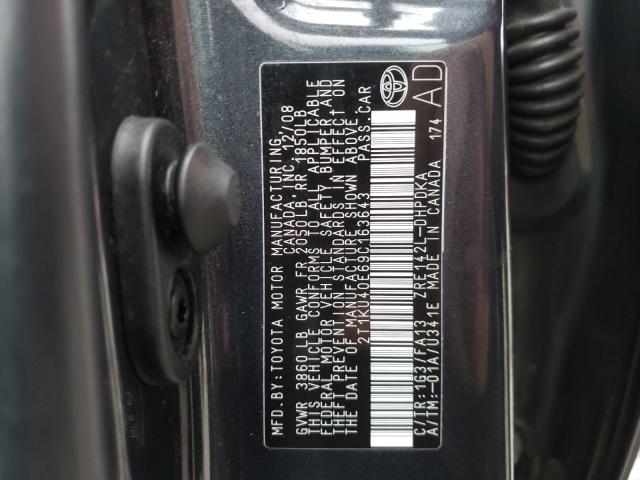 Photo 10 from auction – 2009 TOYOTA COROLLA MA with VIN 2T1KU40E69C163643