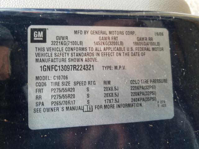 Photo 10 from auction – 2007 CHEVROLET TAHOE C150 with VIN 1GNFC13097R224321