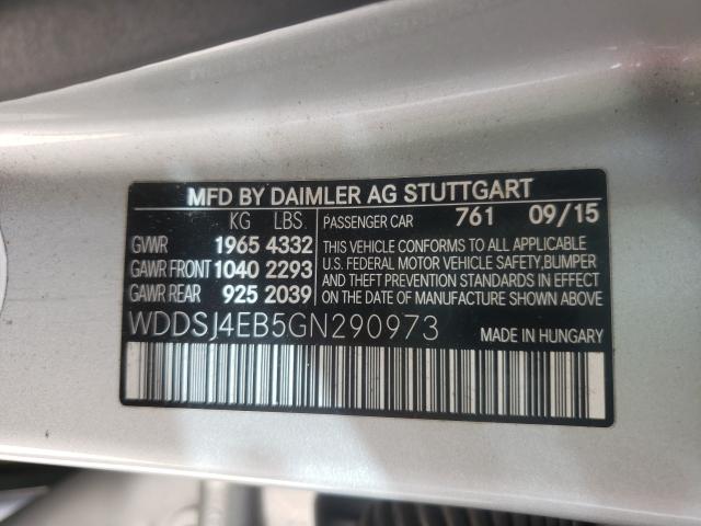 Photo 10 from auction – 2016 MERCEDES-BENZ CLA 250 with VIN WDDSJ4EB5GN290973