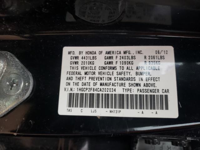 Photo 10 from auction – 2012 HONDA ACCORD EXL with VIN 1HGCP2F84CA202034