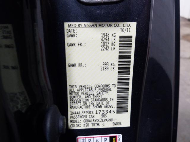 Photo 10 from auction – 2012 NISSAN ALTIMA S with VIN 1N4AL2EP0CC173345