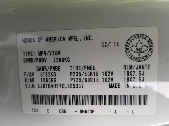 Photo 10 from auction – 2014 ACURA RDX TECHNO with VIN 5J8TB4H57EL805337