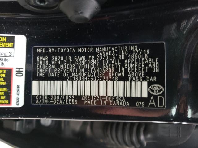 Photo 10 from auction – 2016 TOYOTA COROLLA L with VIN 2T1BURHE5GC720718