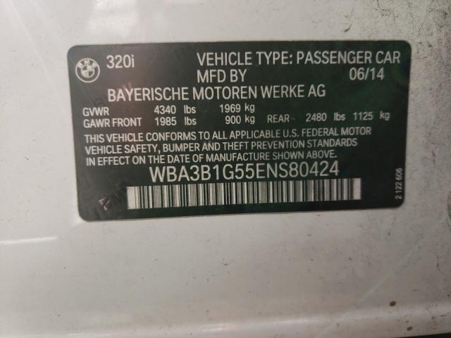 Photo 10 from auction – 2014 BMW 320 I with VIN WBA3B1G55ENS80424