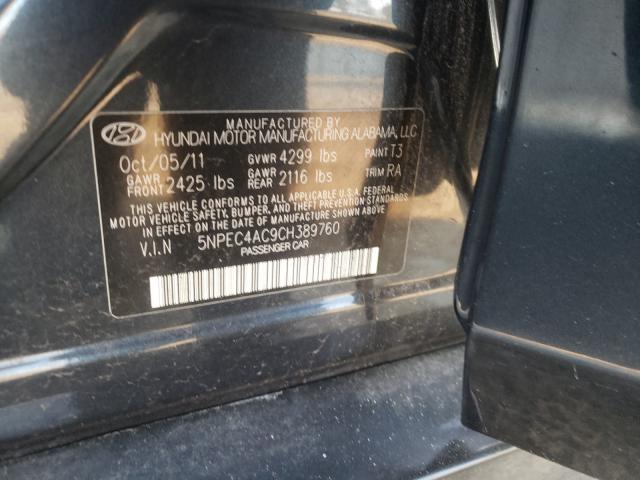 Photo 10 from auction – 2012 HYUNDAI SONATA SE with VIN 5NPEC4AC9CH389760