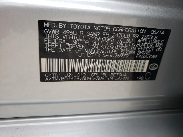 Photo 10 from auction – 2014 LEXUS GS 350 with VIN JTHCE1BLXE5026979
