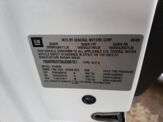Photo 10 from auction – 2008 GMC ACADIA SLT with VIN 1GKER23738J298151