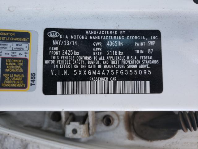Photo 10 from auction – 2015 KIA OPTIMA LX with VIN 5XXGM4A75FG355095