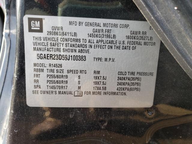 Photo 10 from auction – 2009 BUICK ENCLAVE CX with VIN 5GAER23D59J100383